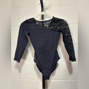Basilica brand leotard with beautiful lace long sleeve accent